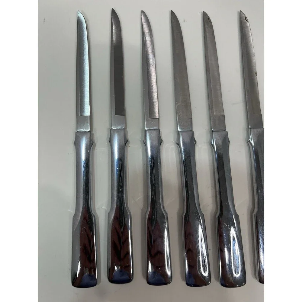 7 Towle Byfield Stainless Steel Steak Knives Discontinued 8.5” MCM 1970’s